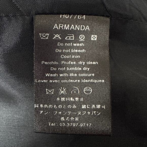 ANNE FONTAINE Armanda Black Wool Pea Coat - Picture 11 of 12